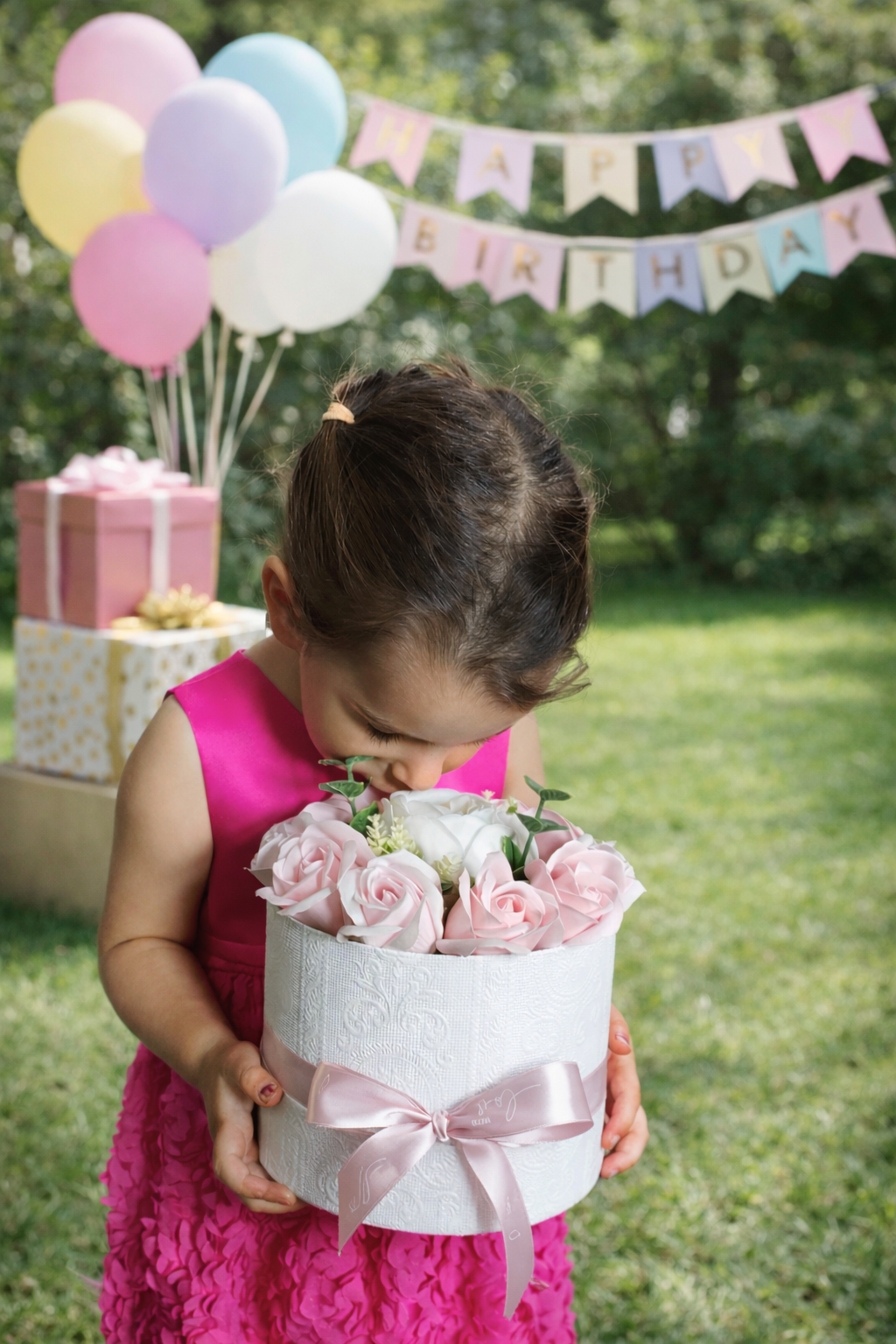 Blush Peony Grace – Edles Blumenarrangement mit Pfingstrose & Eukalyptus